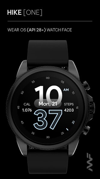 Run android online APK Awf HIKE [one] - watch face from MyAndroid or emulate Awf HIKE [one] - watch face using MyAndroid